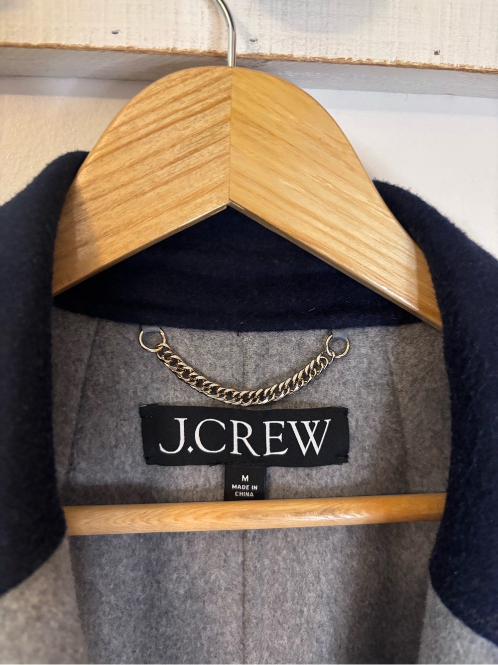 J. Crew Harriet Double Faced Wool Hooded Trench Navy Gray - Picture 6 of 14
